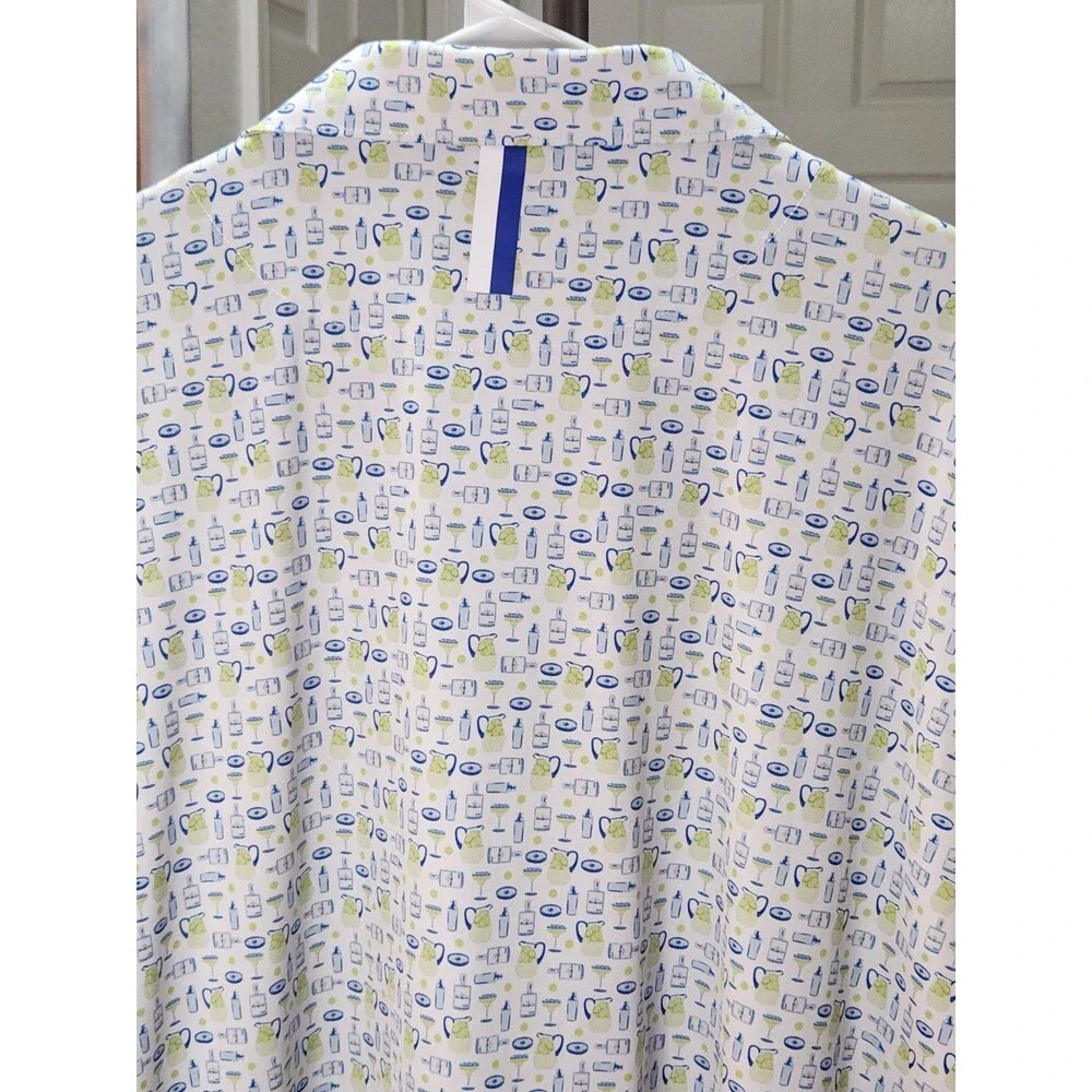 Men'sRhoback 3XL Performance Polo Short Sleeve Shirt XXXL Blue & Green Cocktails - Picture 8 of 14